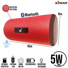 Caixa de Som Bluetooth XDG-153 Xtrad - Vermelha